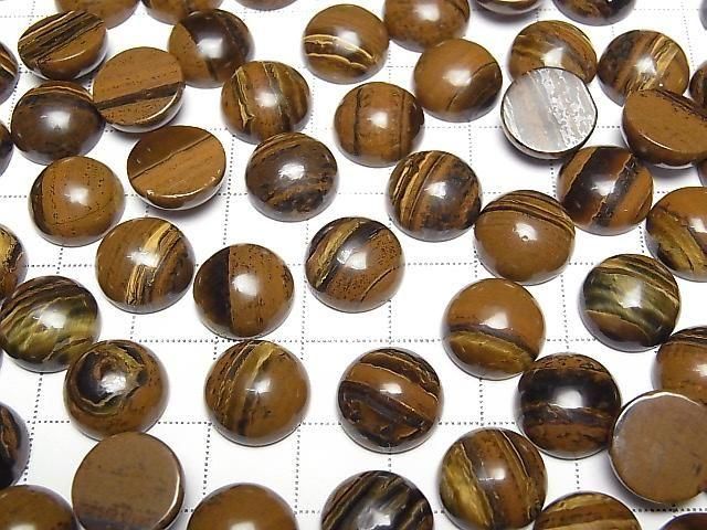 [Video] Iron Tiger's Eye Round Cabochon 12x12mm 3pcs