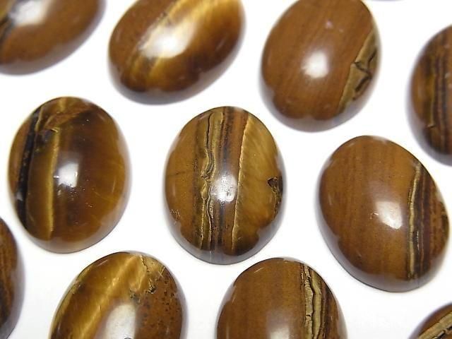 [Video] Iron Tiger's Eye Oval Cabochon 16x12mm 3pcs