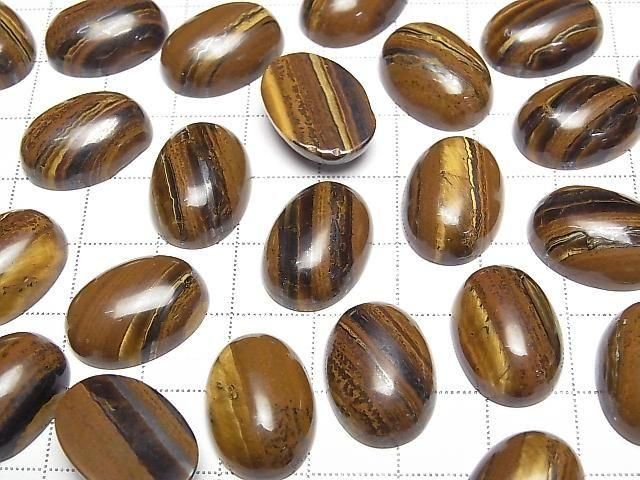 [Video] Iron Tiger's Eye Oval Cabochon 18x13mm 2pcs