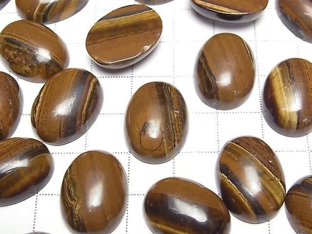 [Video] Iron Tiger's Eye Oval Cabochon 20x15mm 2pcs