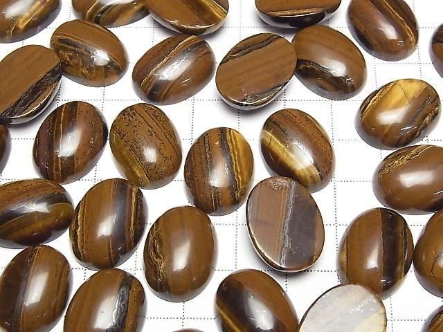 [Video] Iron Tiger's Eye Oval Cabochon 20x15mm 2pcs