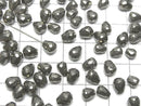 [Video]Pyrite Half Drilled Hole Faceted Drop 6x5mm 5pcs