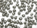 [Video]Pyrite Half Drilled Hole Faceted Drop 6x5mm 5pcs