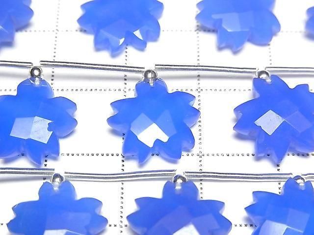[Video] Blue Chalcedony Flower Shape 1strand beads (6 pcs)