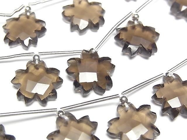 [Video] Smoky Quartz AAA Flower Shape 1strand beads (6 pcs)