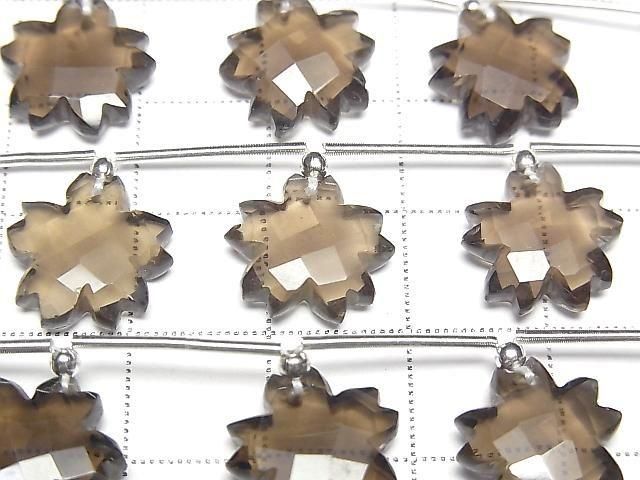 [Video] Smoky Quartz AAA Flower Shape 1strand beads (6 pcs)