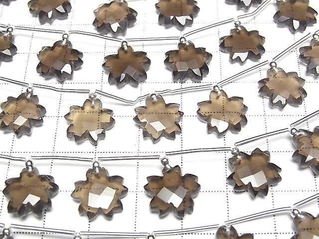 [Video] Smoky Quartz AAA Flower Shape 1strand beads (6 pcs)