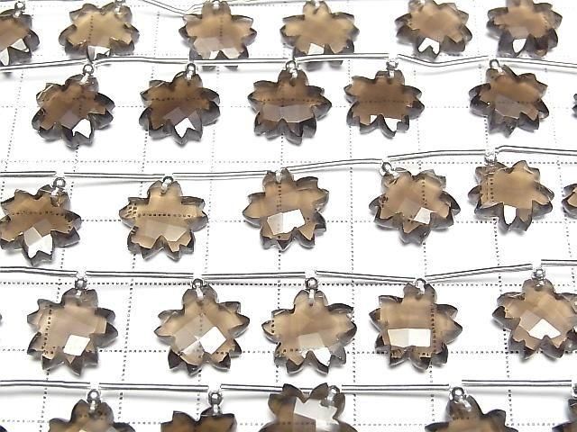 [Video] Smoky Quartz AAA Flower Shape 1strand beads (6 pcs)