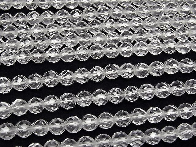 [Video] High Quality! Crystal AAA 64 Faceted Round 6mm Half or 1strand beads (approx. 15 inches/38 cm)