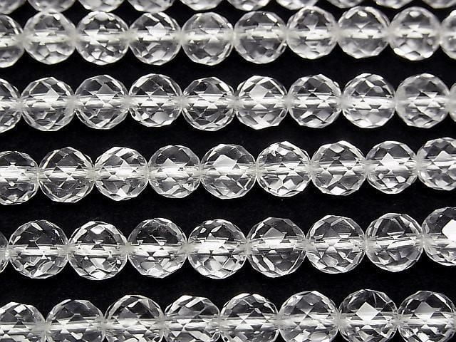 [Video] High Quality! Crystal AAA 64 Faceted Round 8mm Half or 1strand beads (approx. 15 inches/38 cm)