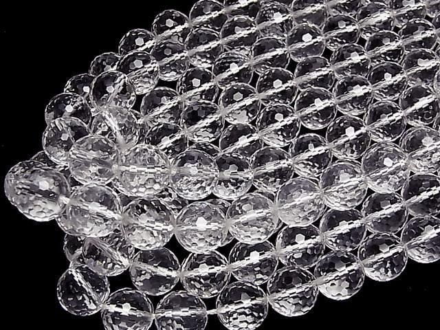[Video] High Quality! Crystal AAA 128 Faceted Round 15mm 1/4 or 1strand beads (approx. 15 inches/36 cm)