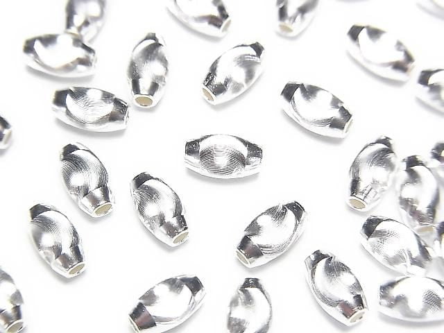 Silver925 Line Carved Rice (Cat's Eye beads) [6x3mm][7x4mm][8x5mm] No coating 2pcs