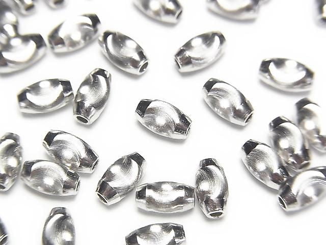 Silver925 Line Carved Rice (Cat's Eye beads) [6x3mm][7x4mm][8x5mm] Rhodium Plated 2pcs