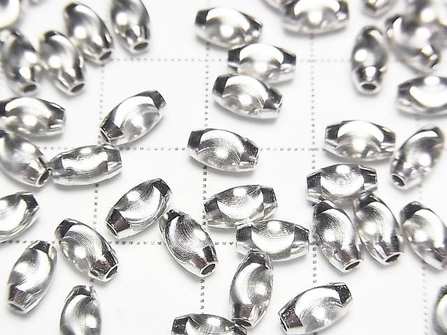 Silver925 Line Carved Rice (Cat's Eye beads) [6x3mm][7x4mm][8x5mm] Rhodium Plated 2pcs