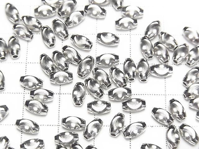 Silver925 Line Carved Rice (Cat's Eye beads) [6x3mm][7x4mm][8x5mm] Rhodium Plated 2pcs