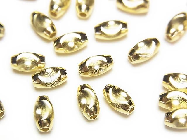 Silver925 Line Carved Rice (Cat's Eye beads) [6x3mm][7x4mm][8x5mm] 18KGP 2pcs