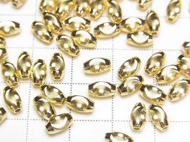 Silver925 Line Carved Rice (Cat's Eye beads) [6x3mm][7x4mm][8x5mm] 18KGP 2pcs