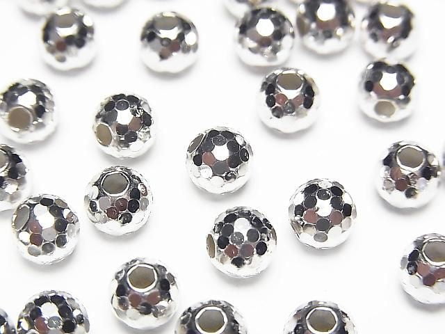 Silver 925 Round Cut [6mm][8mm] Rhodium Plated 2pcs
