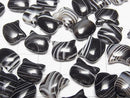 [Video] Striped Onyx Cat Motif 10x12mm [Vertical Hole] 2pcs
