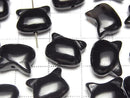 [Video] Onyx Cat Motif 10x12mm [Vertical Hole] 2pcs
