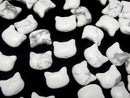 [Video] Howlite Magnesite Cat Motif 10x12mm [Vertical Hole] 3pcs