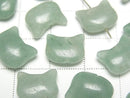 [Video] Green Aventurine Cat Motif 10x12mm [Vertical Hole] 3pcs