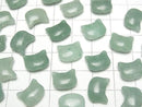 [Video] Green Aventurine Cat Motif 10x12mm [Vertical Hole] 3pcs