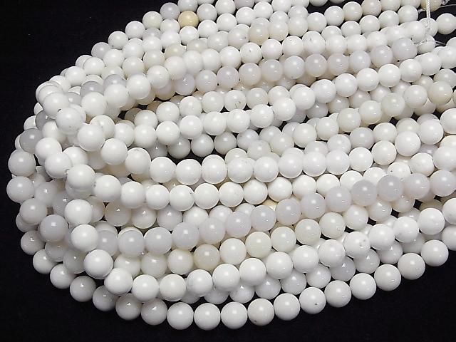 [Video] White Onyx AA++ Round 10mm half or 1strand beads (approx. 15 inches/36 cm)
