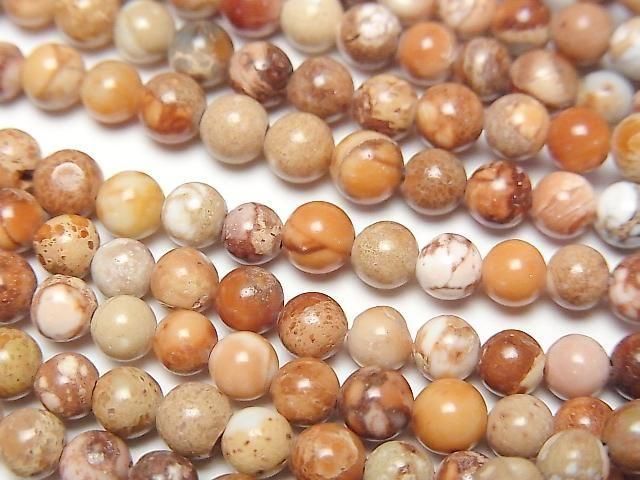 [Video] Natural color Kaolinite Round 4mm 1strand beads (approx. 15 inches/38 cm)
