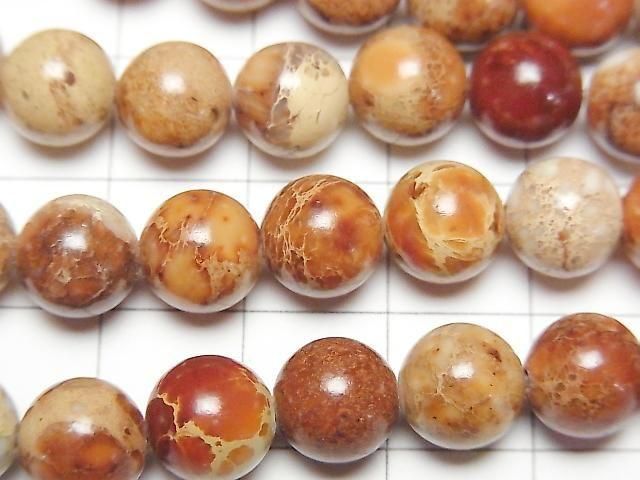 [Video] Natural color Kaolinite Round 8mm 1strand beads (approx. 15 inches/38 cm)