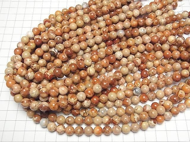 [Video] Natural color Kaolinite Round 8mm 1strand beads (approx. 15 inches/38 cm)