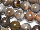 [Video]Petrified Wood Round 16mm half or 1strand beads (aprx.15inch/36cm)
