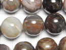 [Video]Petrified Wood Round 16mm half or 1strand beads (aprx.15inch/36cm)