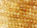 [Video] High Quality! Citrine AA++ Faceted Round 3mm 1strand beads (aprx.15inch/36cm)