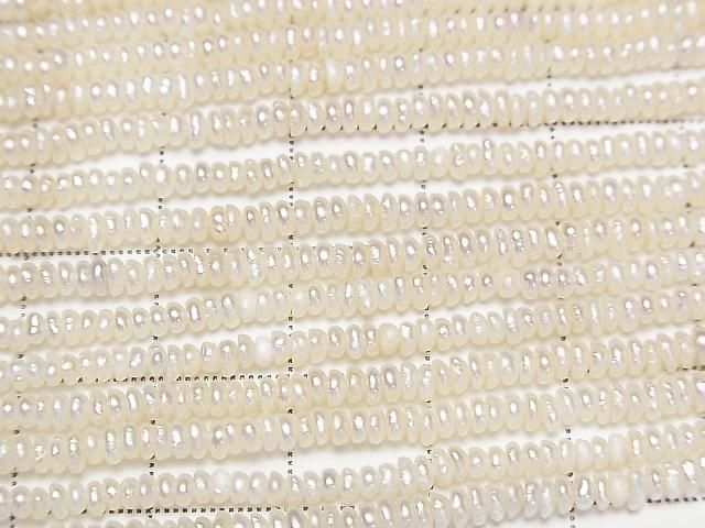 [Video] Fresh Water Pearl AA White Rondelle 2.5-3mm 1strand beads (approx. 14 inches/35 cm)
