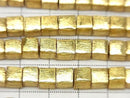 Copper  Cube 6x6x6mm 18KGP half or 1strand beads (aprx.7inch/18cm)