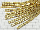 Copper  Cube 6x6x6mm 18KGP half or 1strand beads (aprx.7inch/18cm)
