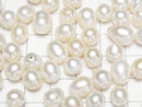 [Video] Fresh Water Pearl AA+ Loose Stone Potato-Drop 8-11mm [Half Drilled Hole] White 5pcs