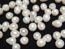 [Video] Fresh Water Pearl AA+ Loose Stone Potato-Drop 8-11mm [Half Drilled Hole] White 5pcs