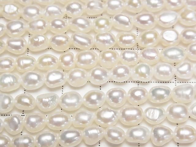 [Video] Fresh Water Pearl AA Baroque 6-7mm White 1strand beads (approx. 13 inches/33 cm)