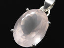 [Video][One of a kind] High Quality Rose Quartz AAA Faceted Pendant Silver925 NO.31