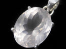 [Video][One of a kind] High Quality Rose Quartz AAA Faceted Pendant Silver925 NO.32