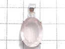 [Video][One of a kind] High Quality Rose Quartz AAA Faceted Pendant Silver925 NO.35