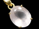 [Video][One of a kind] High Quality Rose Quartz AAA Faceted Pendant 18KGP NO.36