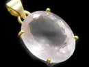 [Video][One of a kind] High Quality Rose Quartz AAA Faceted Pendant 18KGP NO.39