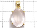 [Video][One of a kind] High Quality Rose Quartz AAA Faceted Pendant 18KGP NO.39