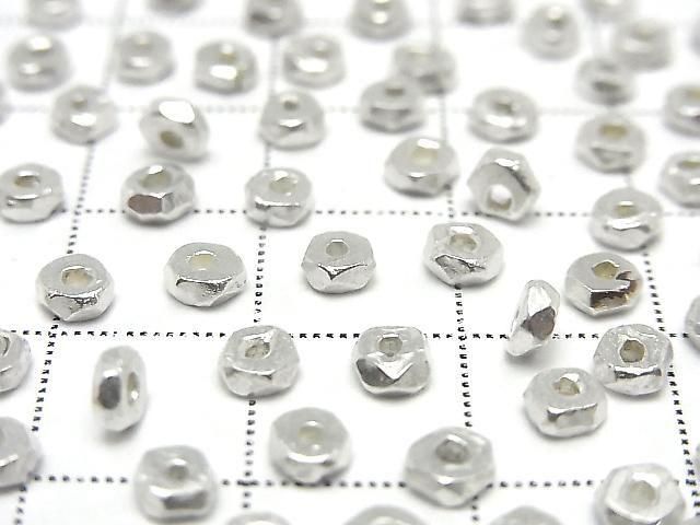 Karen Silver Faceted Rondelle 3.5x3.5x1.5mm 5pcs
