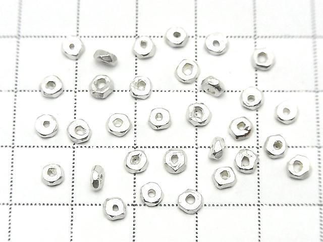 Karen Silver Faceted Rondelle 3.5x3.5x1.5mm 5pcs