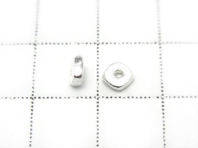 Karen Silver Faceted Rondelle 4x4x1.5mm 5pcs