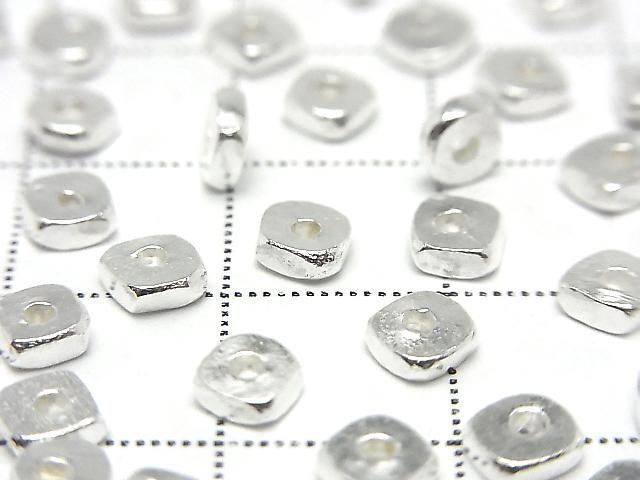 Karen Silver Faceted Rondelle 4x4x1.5mm 5pcs